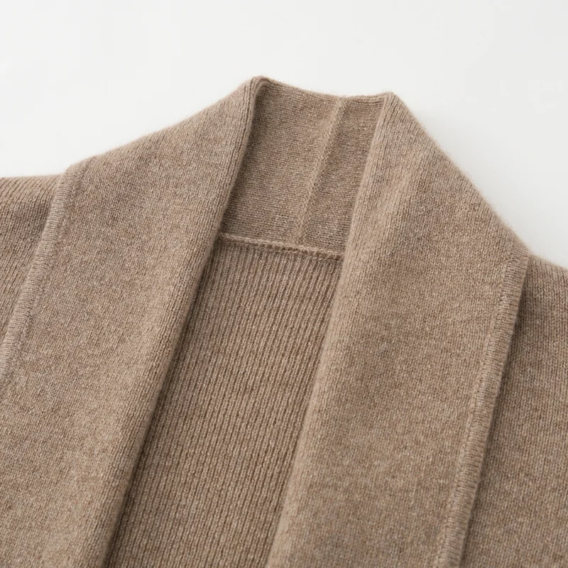 100% Cashmere, Cashmere crew-neck sweater — Beige, 14–15.5µm, Cashmere Garment / Women — detail view 6