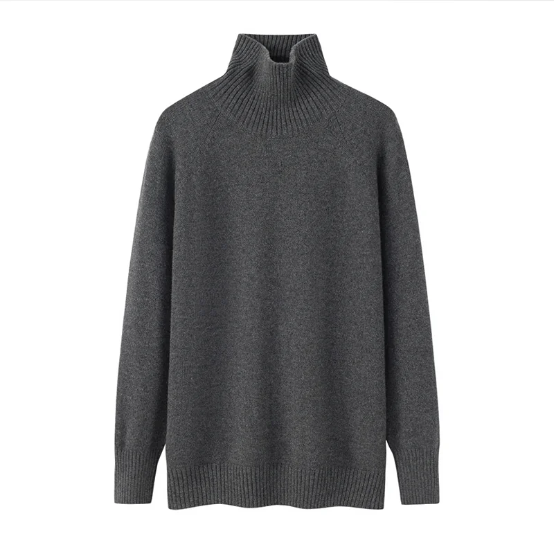 100% Cashmere, Cashmere crew-neck sweater — Grey, 14–15.5µm, Cashmere Garment / Women — detail view 2