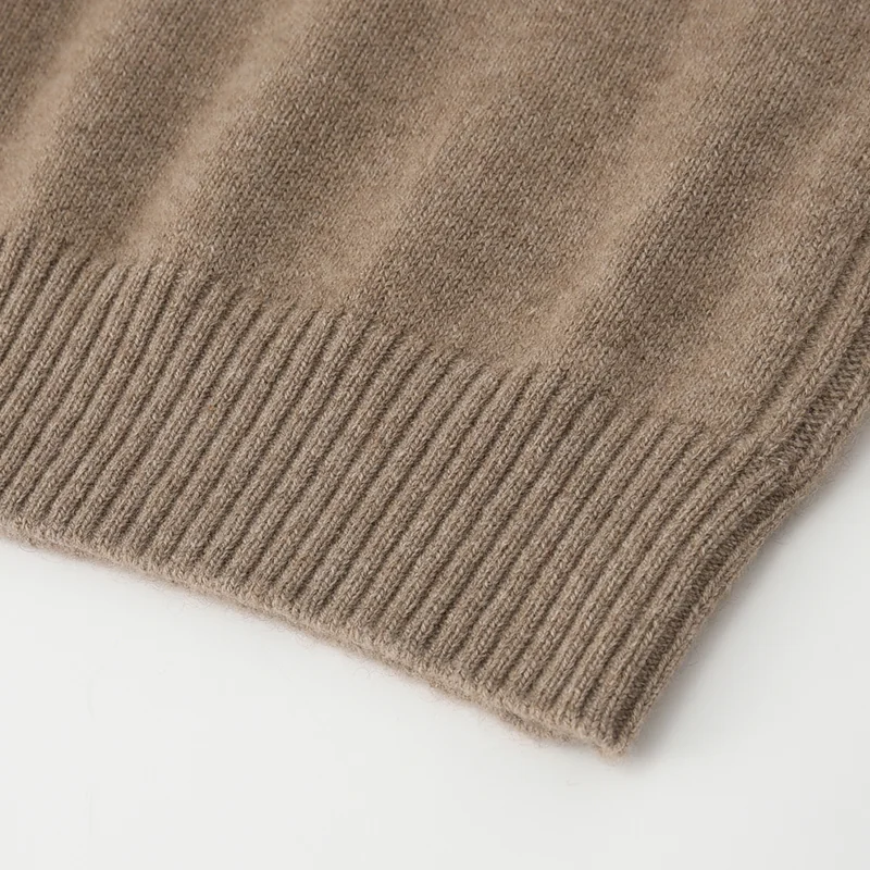 100% Cashmere, Cashmere crew-neck sweater — Grey, 14–15.5µm, Cashmere Garment / Women — detail view 5