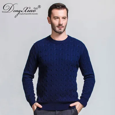 30 Cashmere 70 Wool Mens Cable Knit Pullover Sweater