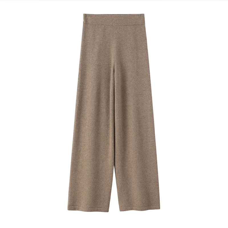 100% Cashmere, Cashmere knit trousers — Grey Trousers, 14–15.5µm, Cashmere Garment / Women — detail view 4