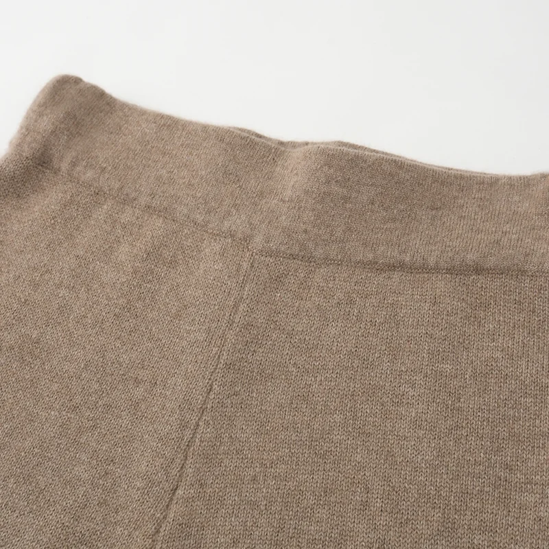 100% Cashmere, Cashmere knit trousers — Grey Trousers, 14–15.5µm, Cashmere Garment / Women — detail view 5