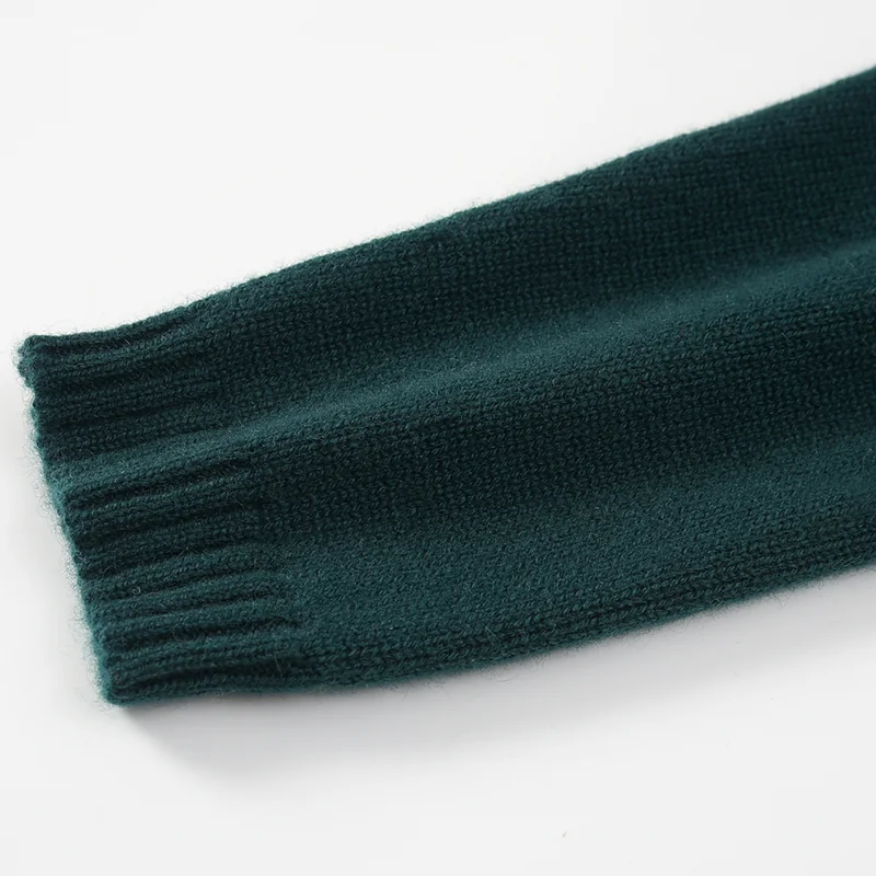 100% Cashmere, Cashmere crew-neck sweater — Green, 14–15.5µm, Cashmere Garment / Women — detail view 6