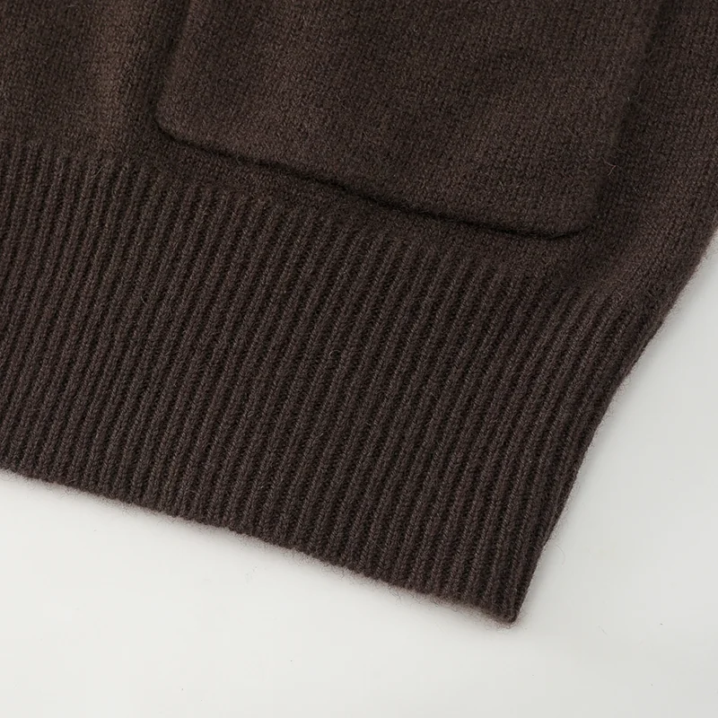 100% Cashmere, Cashmere crew-neck sweater — Camel, 14–15.5µm, Cashmere Garment / Women — detail view 3