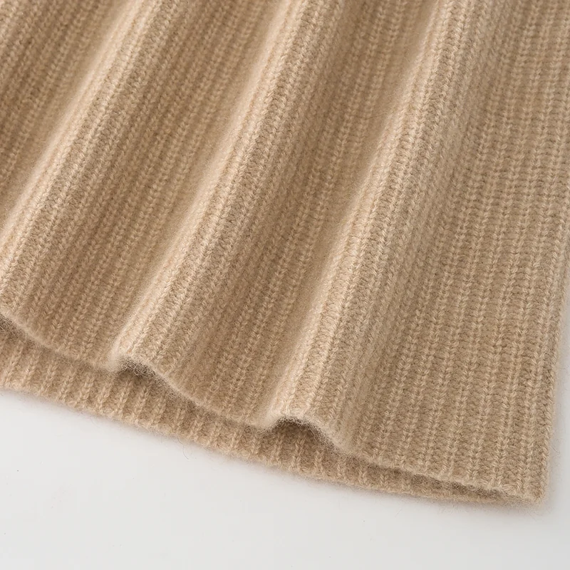 100% Cashmere, Cashmere knit skirt — Grey Skirt, 14–15.5µm, Cashmere Garment / Women — detail view 4