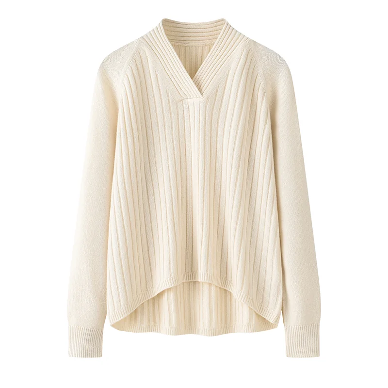 100% Cashmere, Cashmere crew-neck sweater — White Cable, 14–15.5µm, Cashmere Garment / Women — detail view 2