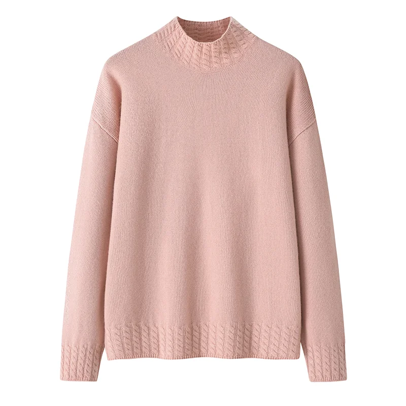 100% Cashmere, Cashmere crew-neck sweater — White, 14–15.5µm, Cashmere Garment / Women — detail view 4