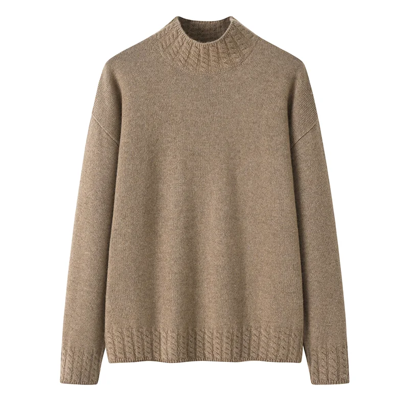 100% Cashmere, Cashmere crew-neck sweater — White, 14–15.5µm, Cashmere Garment / Women — detail view 5