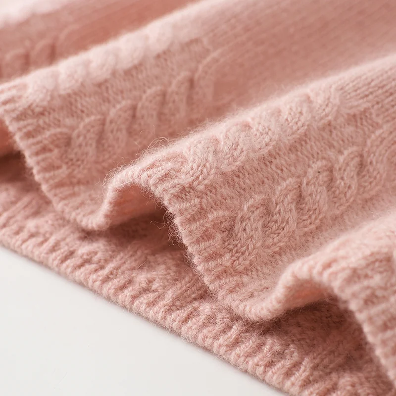 100% Cashmere, Cashmere crew-neck sweater — White, 14–15.5µm, Cashmere Garment / Women — detail view 6