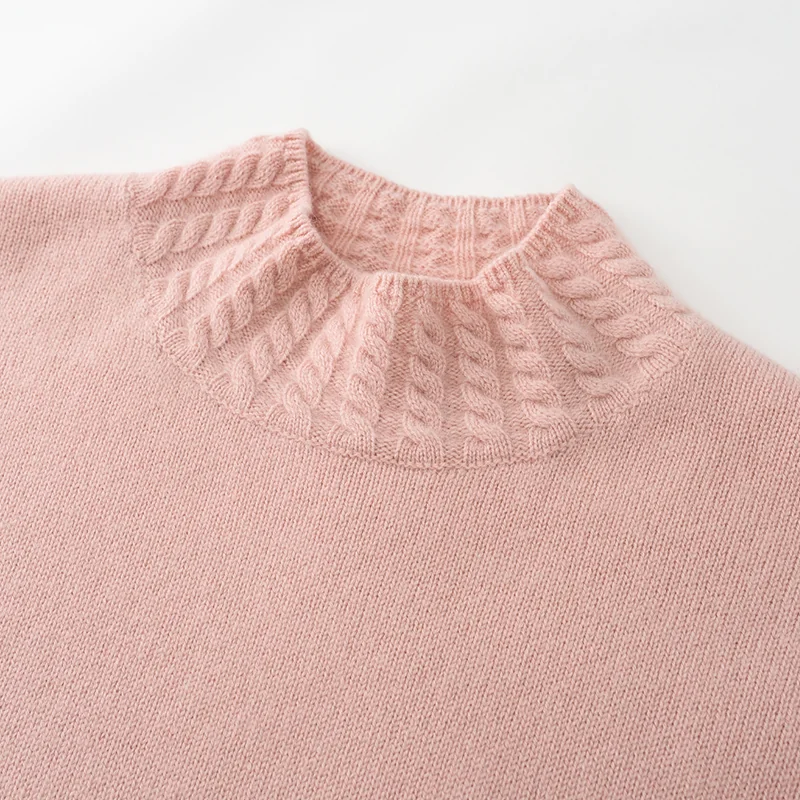 100% Cashmere, Cashmere crew-neck sweater — White, 14–15.5µm, Cashmere Garment / Women — detail view 8