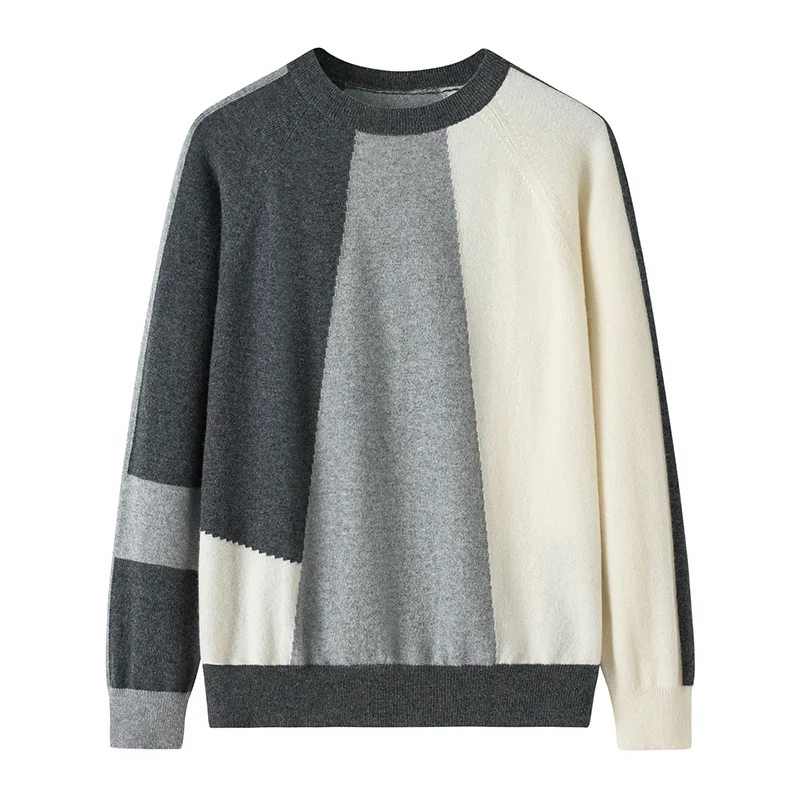 100% Cashmere, Cashmere button-front cardigan — Grey Colour-block zip, 14–15.5µm, Cashmere Garment / Women — detail view 2