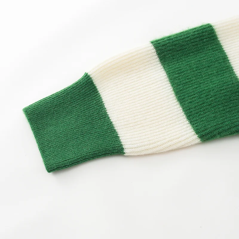 100% Cashmere, Cashmere crew-neck sweater — Camel Striped, 14–15.5µm, Cashmere Garment / Women — detail view 7