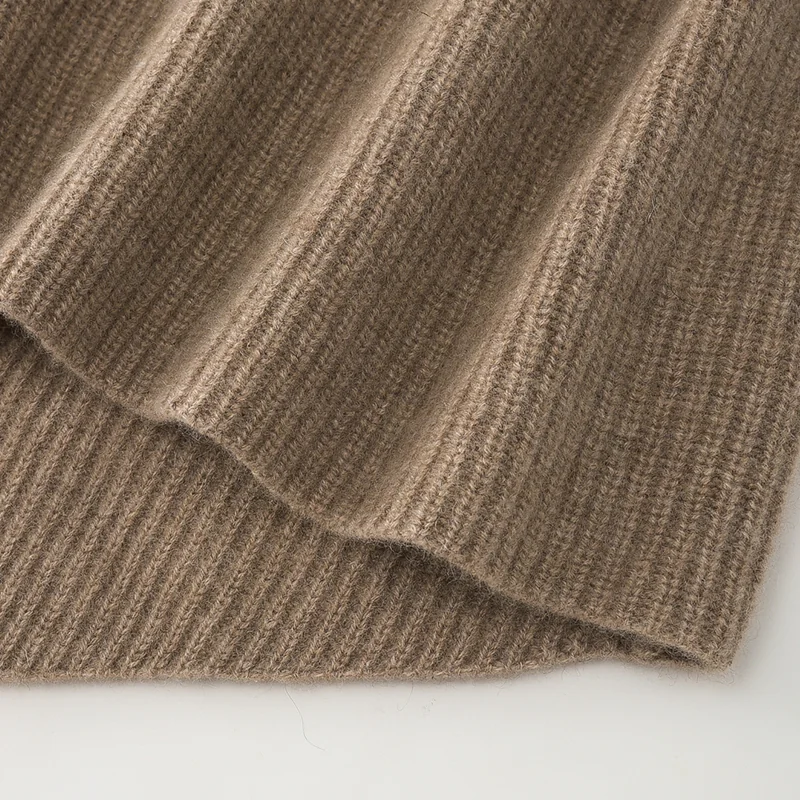 100% Cashmere, Cashmere crew-neck sweater — Grey, 14–15.5µm, Cashmere Garment / Women — detail view 4