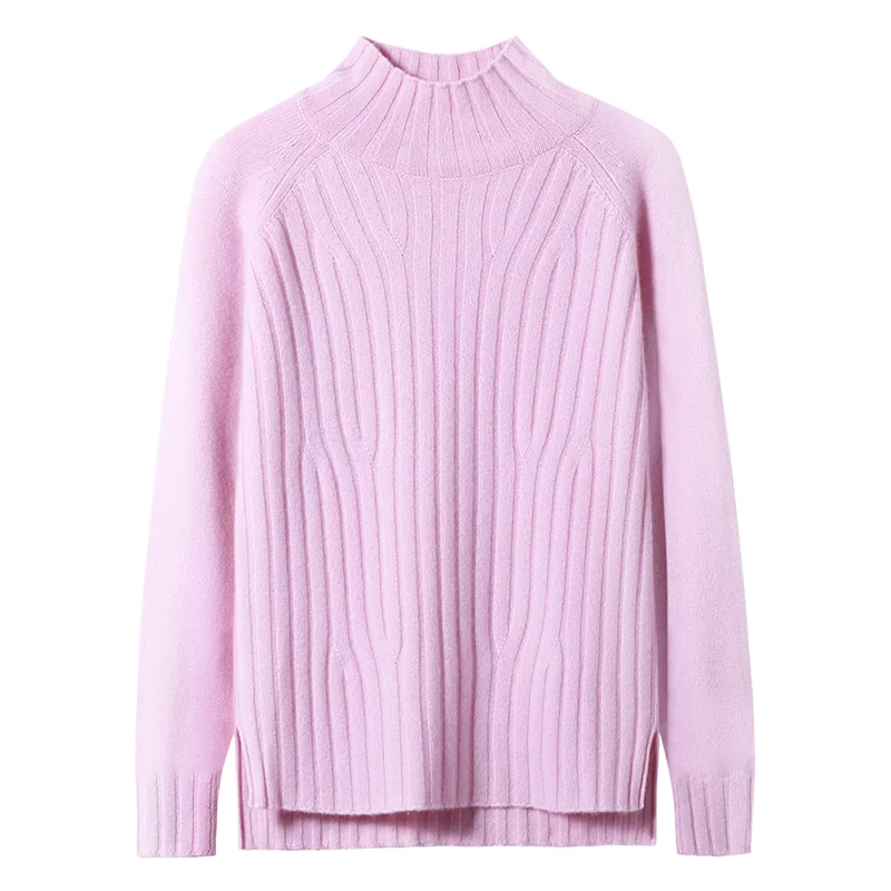 100% Cashmere, Cashmere crew-neck sweater — Grey, 14–15.5µm, Cashmere Garment / Women — detail view 5