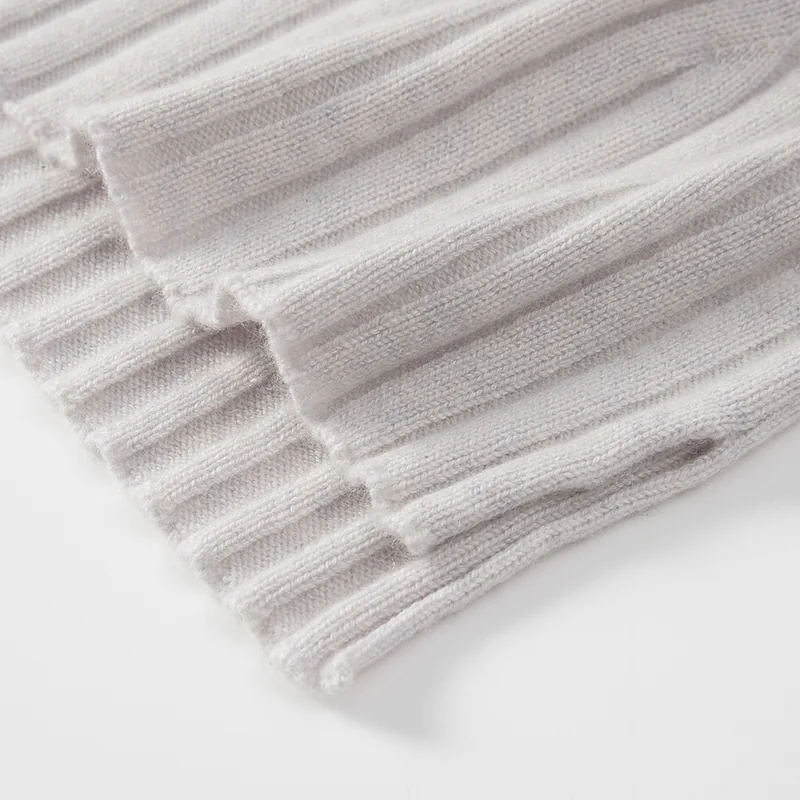 100% Cashmere, Cashmere crew-neck sweater — Grey, 14–15.5µm, Cashmere Garment / Women — detail view 9