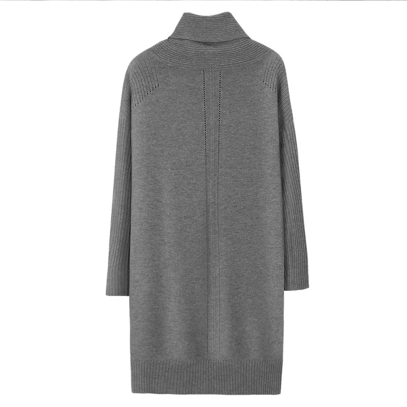 Cashmere crew-neck sweater — Grey Half-zip