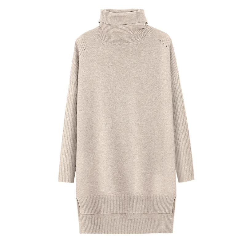 100% Cashmere, Cashmere crew-neck sweater — Grey Half-zip, 14–15.5µm, Cashmere Garment / Women — detail view 3
