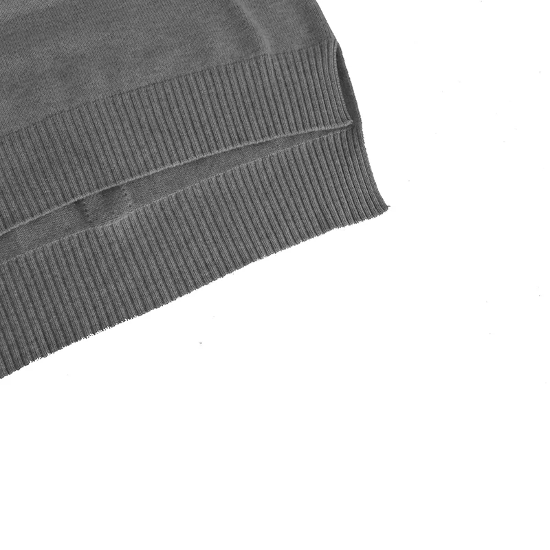 100% Cashmere, Cashmere crew-neck sweater — Grey Half-zip, 14–15.5µm, Cashmere Garment / Women — detail view 4