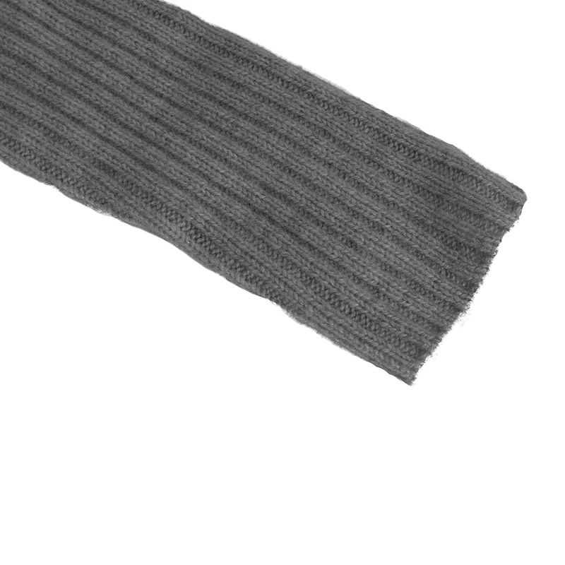 100% Cashmere, Cashmere crew-neck sweater — Grey Half-zip, 14–15.5µm, Cashmere Garment / Women — detail view 5