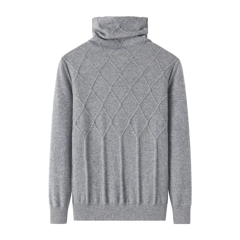 100% Cashmere, Cashmere crew-neck sweater — Grey, 14–15.5µm, Cashmere Garment / Women — detail view 2