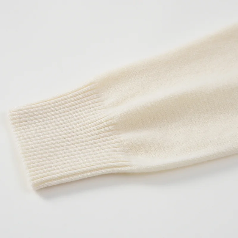 100% Cashmere, Cashmere crew-neck sweater — Grey, 14–15.5µm, Cashmere Garment / Women — detail view 6