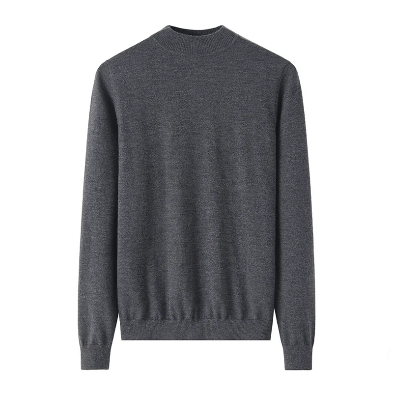 100% Cashmere, Cashmere crew-neck sweater — Grey Half-zip worsted, 14–15.5µm, Cashmere Garment / Women — detail view 2