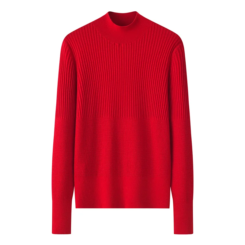 100% Cashmere, Cashmere crew-neck sweater — Beige Worsted, 14–15.5µm, Cashmere Garment / Women — detail view 3