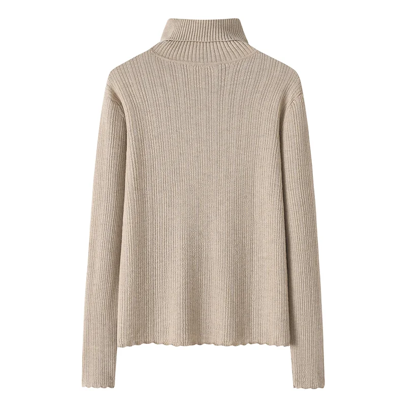 Cashmere crew-neck sweater — Beige Worsted — Cashmere Sweaters & Knitwear, 100% Cashmere