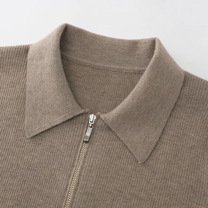 100% Cashmere, Cashmere button-front cardigan — Grey Shirt collar, 14–15.5µm, Cashmere Garment / Women — detail view 6
