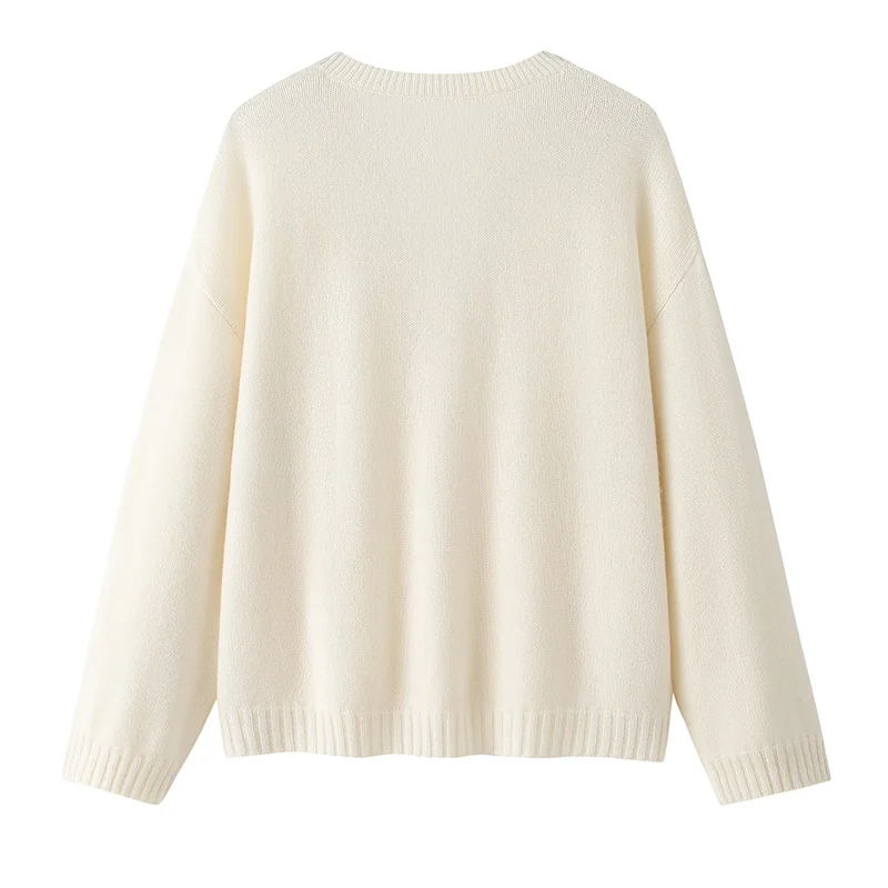 Cashmere crew-neck sweater — White — Cashmere Sweaters & Knitwear, 100% Cashmere