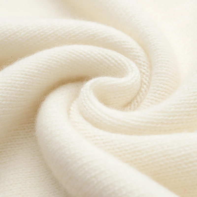 100% Cashmere, Cashmere crew-neck sweater — White, 14–15.5µm, Cashmere Garment / Women — detail view 6