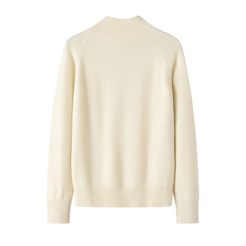 Cashmere crew-neck sweater — White — Cashmere Sweaters & Knitwear, 100% Cashmere
