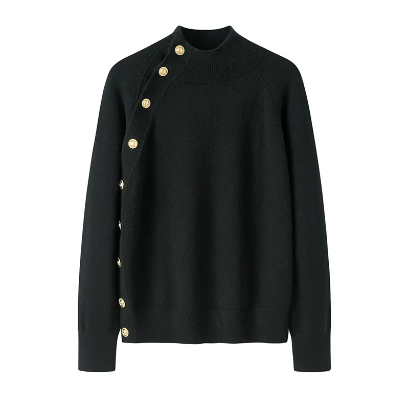 100% Cashmere, Cashmere crew-neck sweater — White, 14–15.5µm, Cashmere Garment / Women — detail view 3
