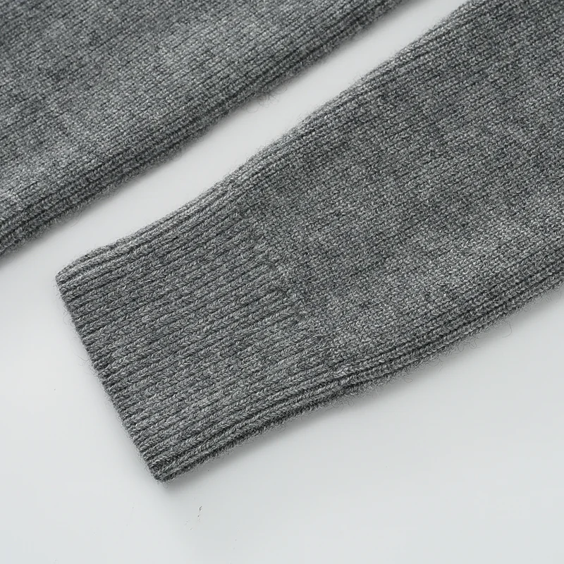 100% Cashmere, Cashmere crew-neck sweater — Grey, 14–15.5µm, Cashmere Garment / Women — detail view 6