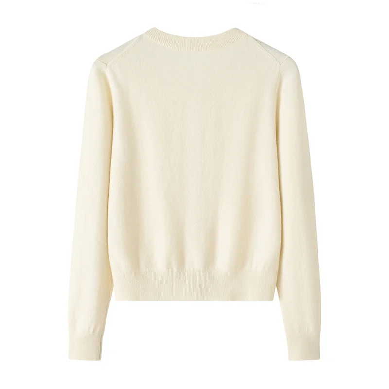 Cashmere crew-neck sweater — White — Cashmere Sweaters & Knitwear, 100% Cashmere
