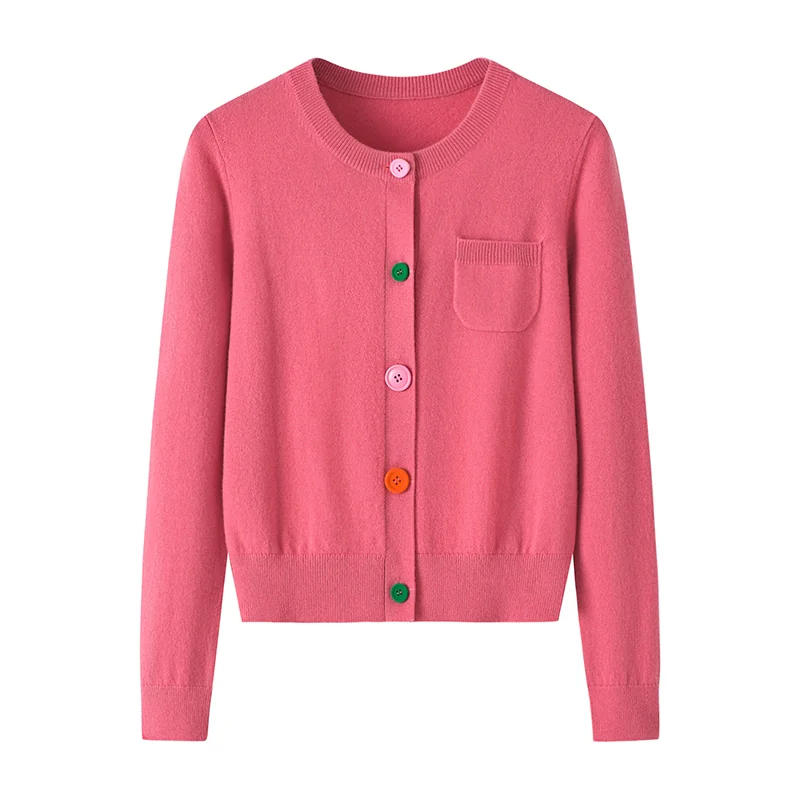 100% Cashmere, Cashmere crew-neck sweater — White, 14–15.5µm, Cashmere Garment / Women — detail view 3