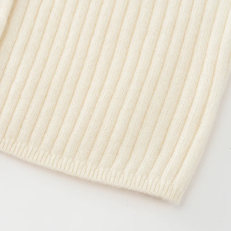 100% Cashmere, Cashmere crew-neck sweater — White Short sleeve, 14–15.5µm, Cashmere Garment / Women — detail view 4