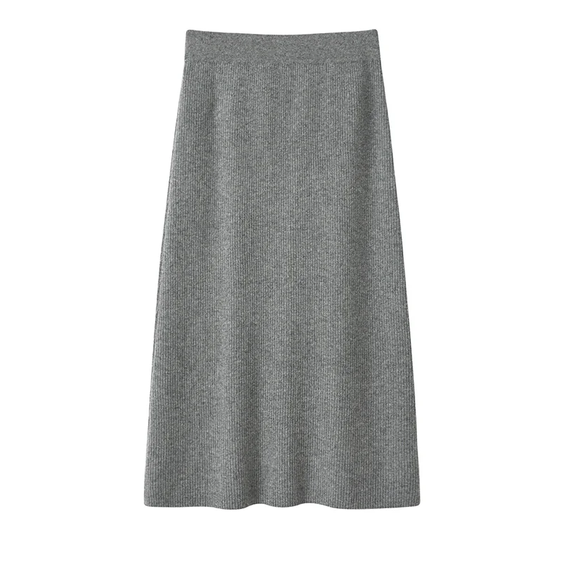 Cashmere knit skirt — Grey Skirt
