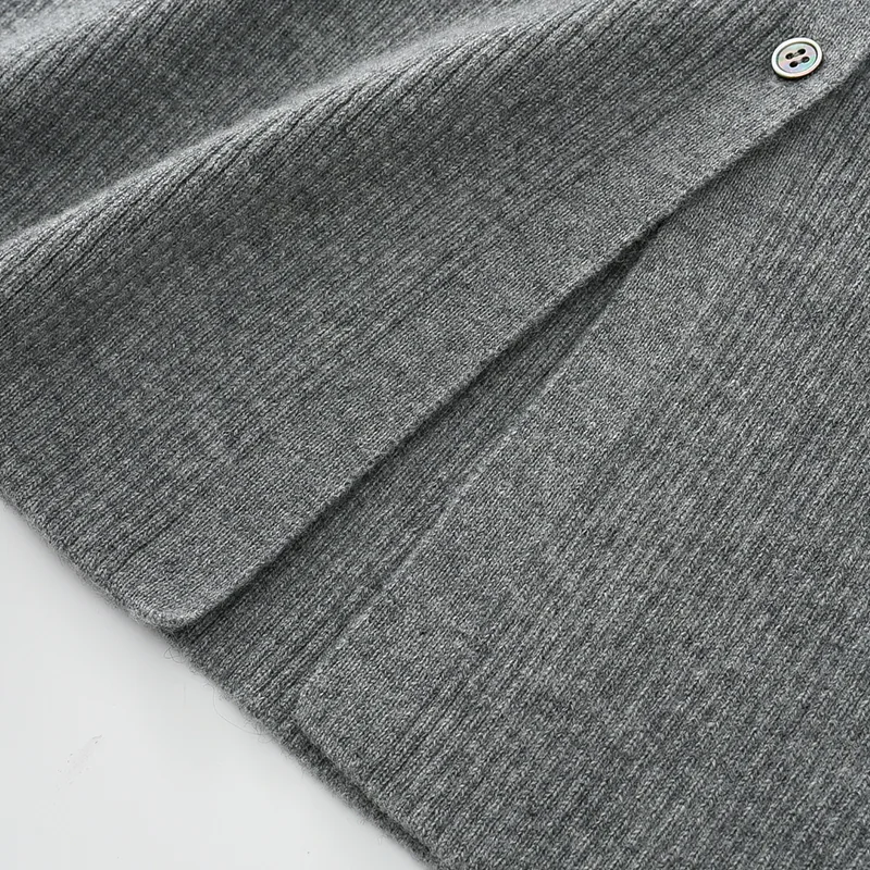 100% Cashmere, Cashmere knit skirt — Grey Skirt, 14–15.5µm, Cashmere Garment / Women — detail view 4