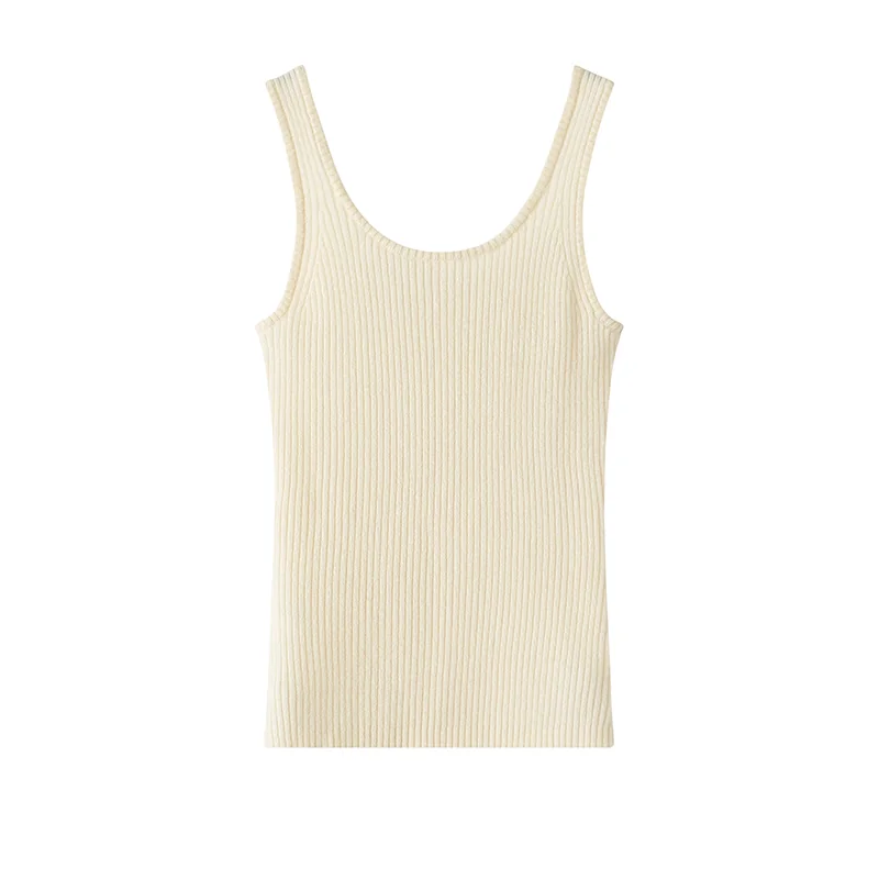 Cashmere sleeveless vest — White Tank