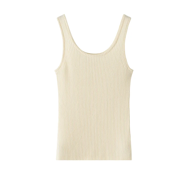 100% Cashmere, Cashmere sleeveless vest — White Tank, 14–15.5µm, Cashmere Garment / Women — detail view 2