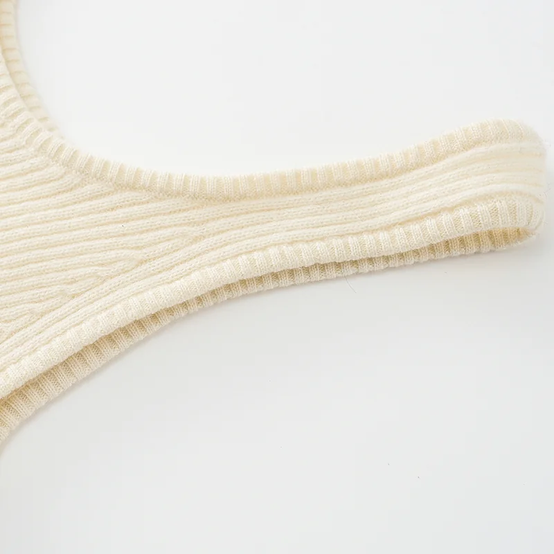 100% Cashmere, Cashmere sleeveless vest — White Tank, 14–15.5µm, Cashmere Garment / Women — detail view 5