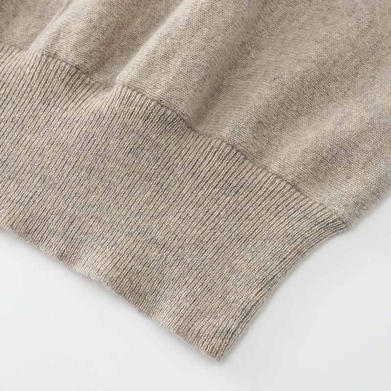 100% Cashmere, Cashmere crew-neck sweater — Grey, 14–15.5µm, Cashmere Garment / Women — detail view 5