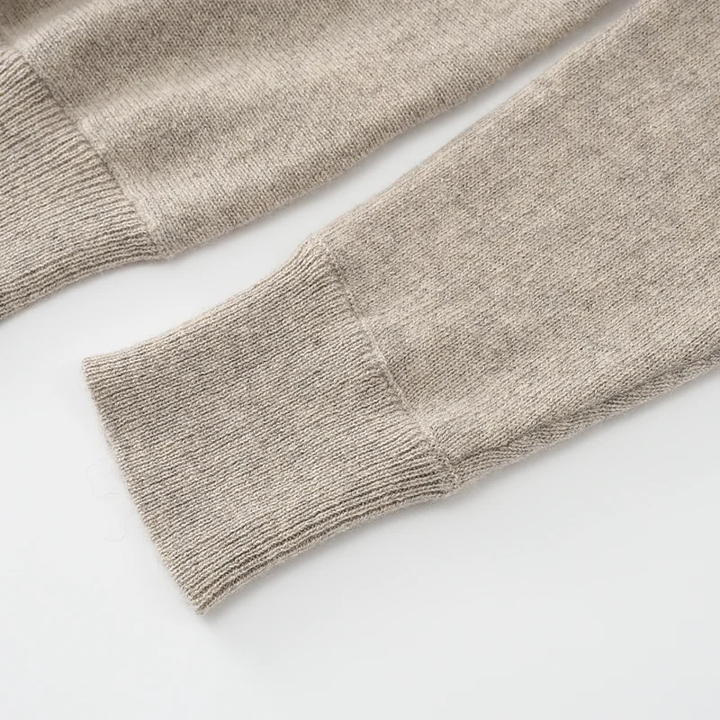 100% Cashmere, Cashmere crew-neck sweater — Grey, 14–15.5µm, Cashmere Garment / Women — detail view 6