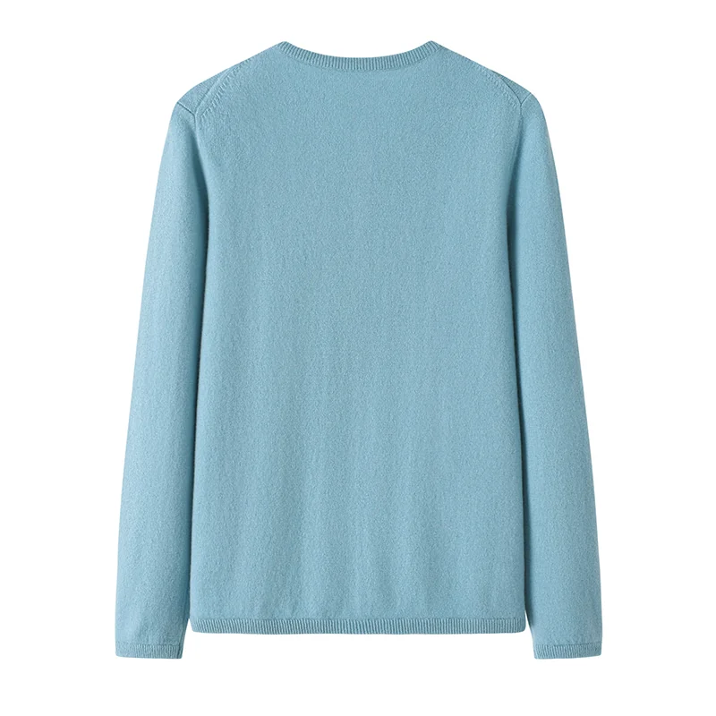 Cashmere crew-neck sweater — Blue — Cashmere Sweaters & Knitwear, 100% Cashmere