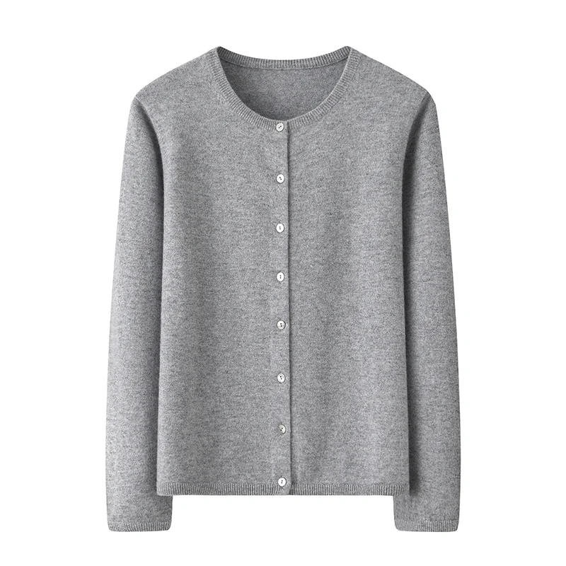 100% Cashmere, Cashmere crew-neck sweater — Blue, 14–15.5µm, Cashmere Garment / Women — detail view 3