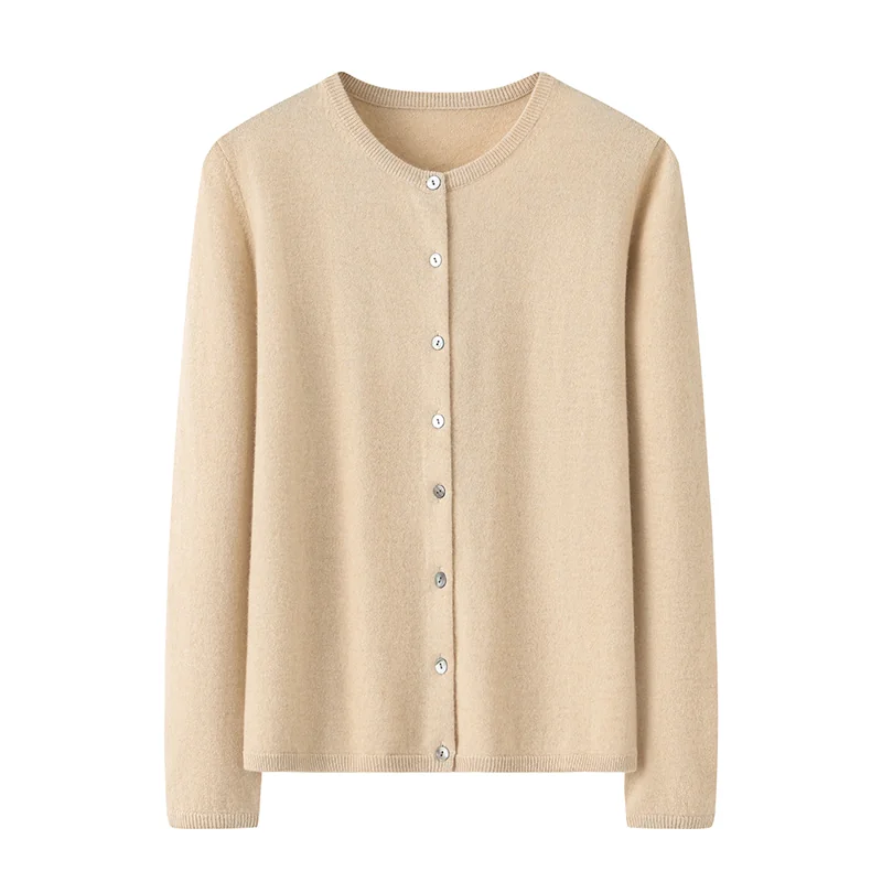 100% Cashmere, Cashmere crew-neck sweater — Blue, 14–15.5µm, Cashmere Garment / Women — detail view 5