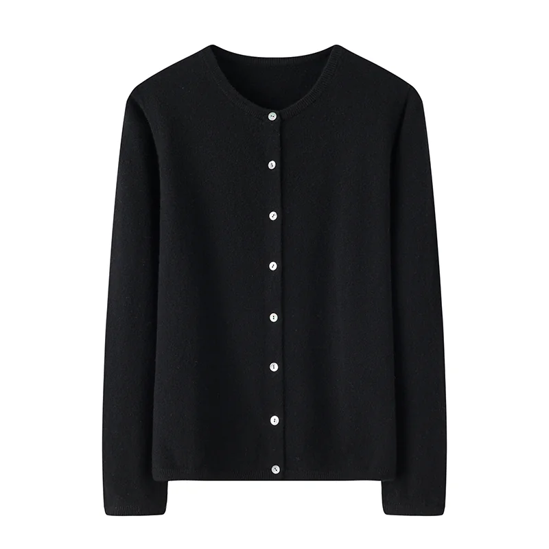 100% Cashmere, Cashmere crew-neck sweater — Blue, 14–15.5µm, Cashmere Garment / Women — detail view 9