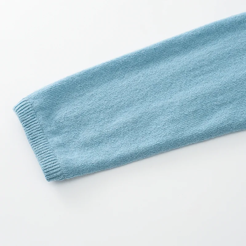 100% Cashmere, Cashmere crew-neck sweater — Blue, 14–15.5µm, Cashmere Garment / Women — detail view 11