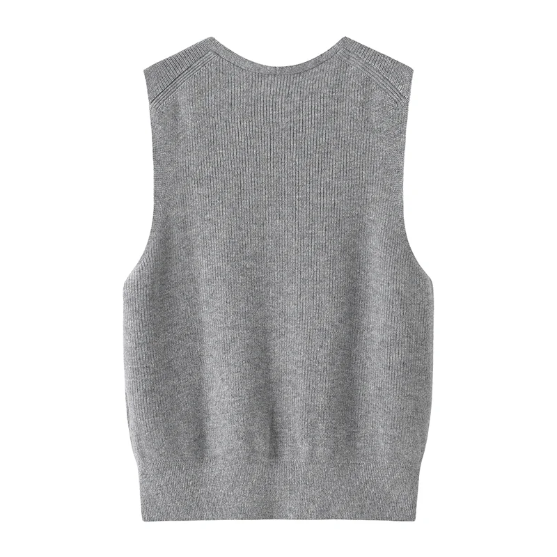 Cashmere sleeveless vest — Grey Tank